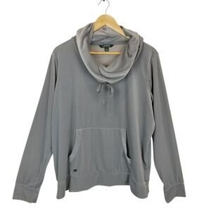 Lauren Ralph Lauren Women's Gray Velour Cowl Neck Pullover Sweater Size XL